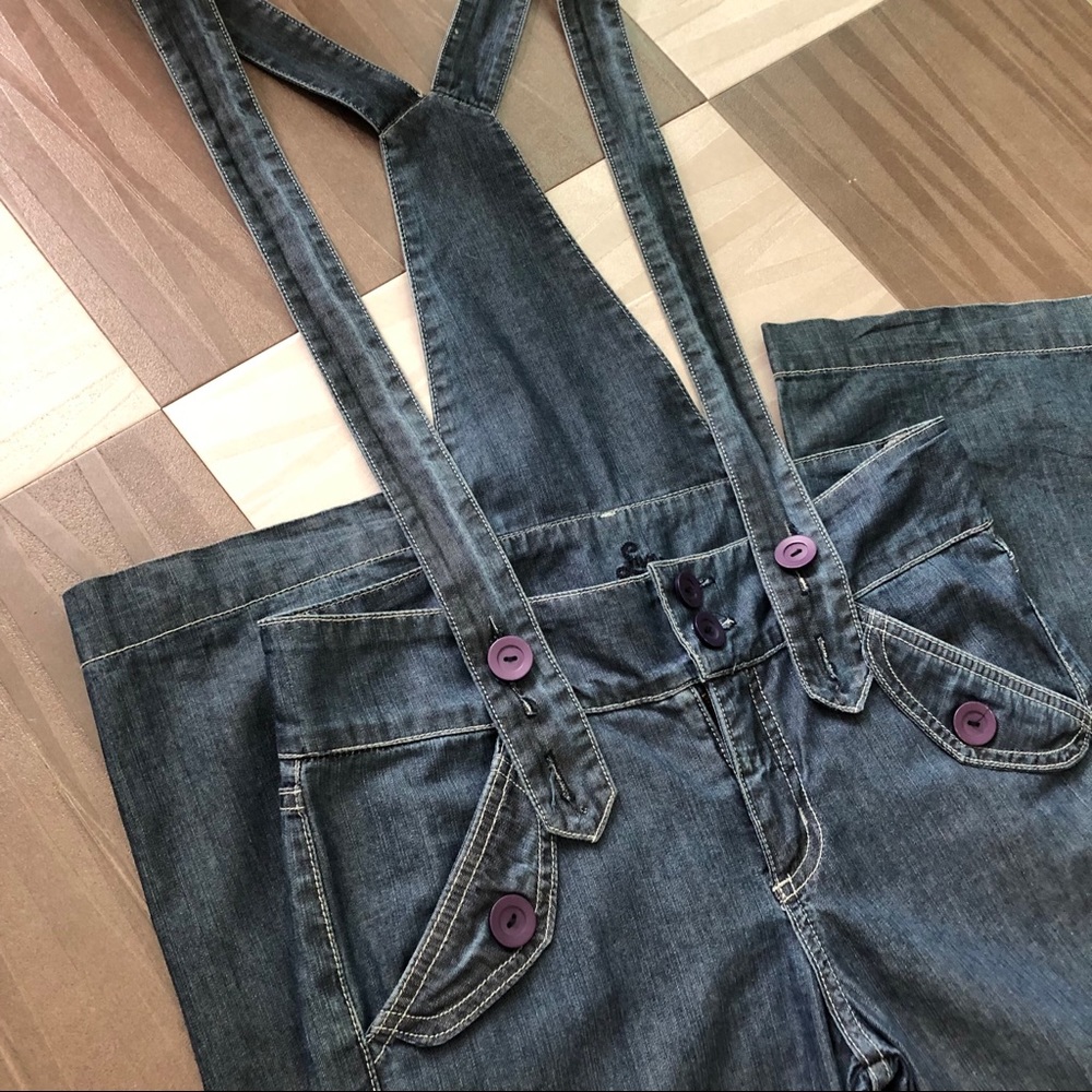 80's Denim Overalls - Denim Jean Overalls - Size 6